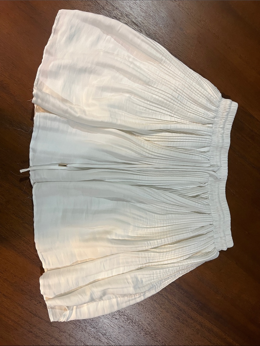 White Pleated Flowy Skirt